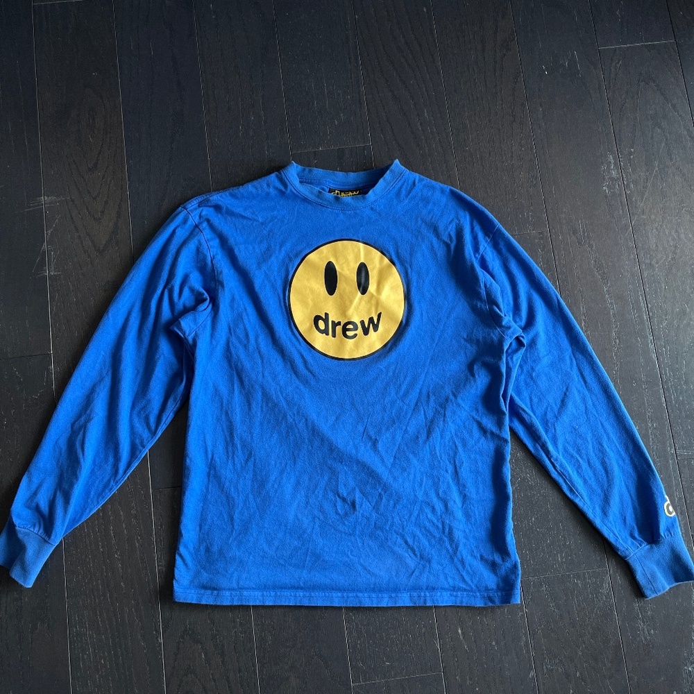 Drew House Mascot Long Sleeve T-shirt size small in blue shirt